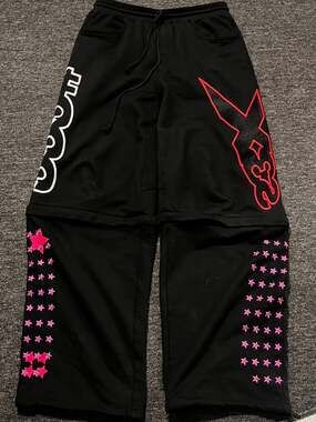 Baggy Wide-Leg Pink Gray Black Sweatpants Sweats